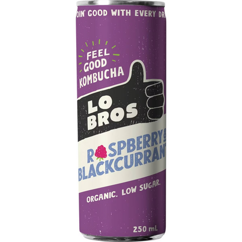 Lo Bros Kombucha Raspberry & Blackcurrant 250ml X 4 Pack