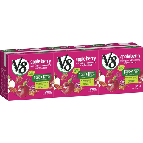 V8 Apple Berry Juice Multipack 3 X 250ml