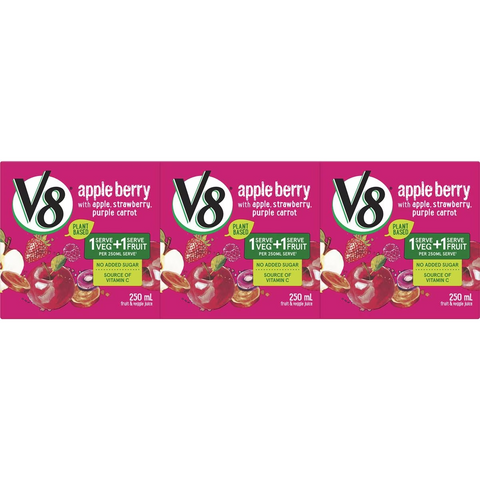 V8 Apple Berry Juice Multipack 3 X 250ml