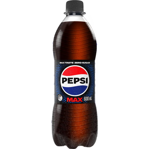 Pepsi Max No Sugar Cola Soft Drink Bottle 600ml