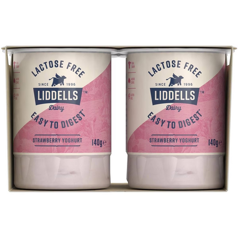 Liddells Lactose Free Yoghurt Strawberry 140g X 4 Pack