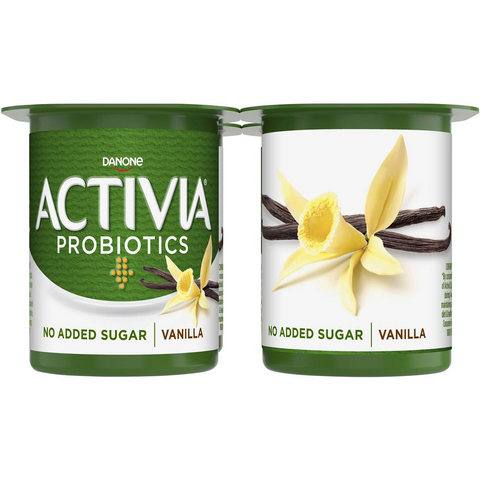 Activia Danone Probiotic Yoghurt No Added Sugar Vanilla 125g X 4 Pack