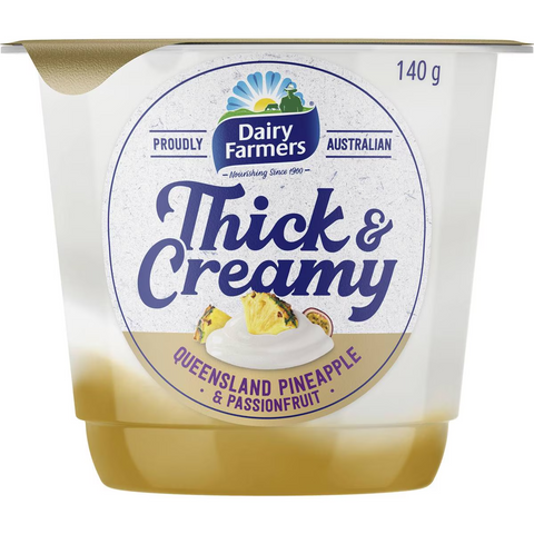 Dairy Farmers Thick & Creamy Pineapple & Passionfruit Yoghurt 140g