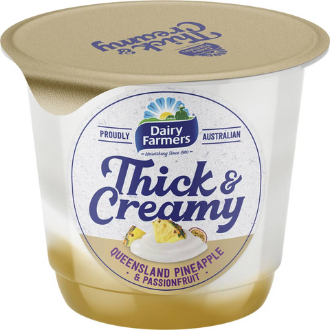 Dairy Farmers Thick & Creamy Pineapple & Passionfruit Yoghurt 140g