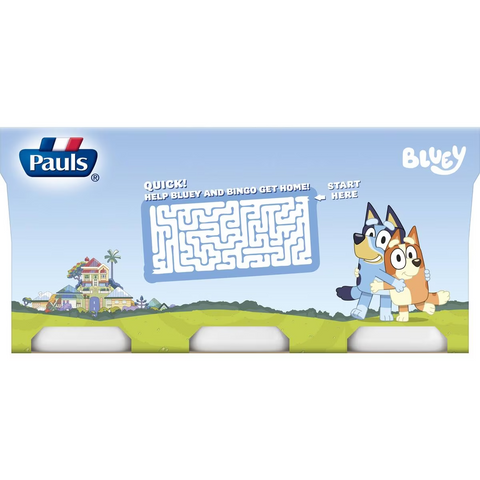 Pauls Strawberry Vanilla & Banana Kids Yoghurt Bluey 95gx 12 Pack