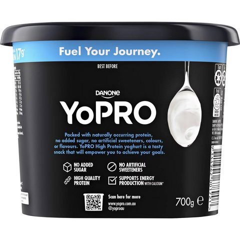 Yopro Danone High Protein Yoghurt No Added Sugar Plain 700g