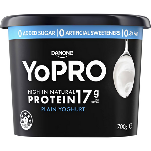 Yopro Danone High Protein Yoghurt No Added Sugar Plain 700g