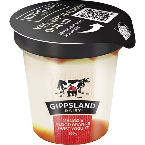 Gippsland Dairy Mango & Blood Orange Twist Yoghurt 160g