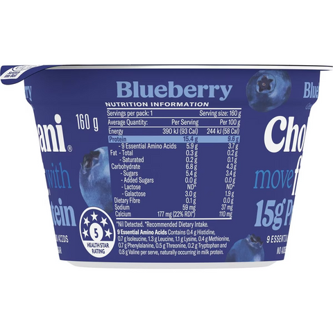 Chobani Fit Blueberry Greek Yogurt 160g