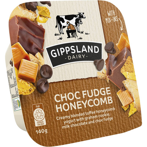 Gippsland Dairy Choc Fudge Honeycomb Yoghurt 140g