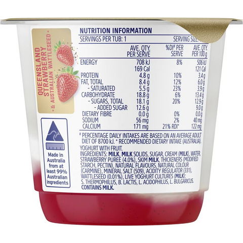 Dairy Farmers Thick & Creamy Strawberry & Wattleseed Yoghurt 140g