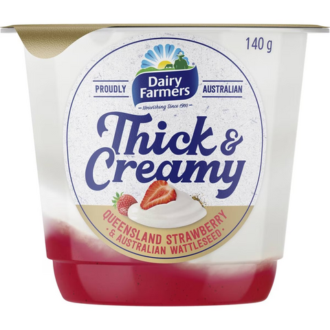 Dairy Farmers Thick & Creamy Strawberry & Wattleseed Yoghurt 140g