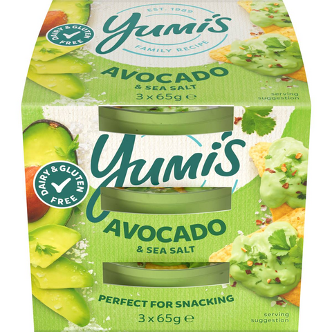 Yumi's Avocado With Sea Salt Dip 65g X3 Pack