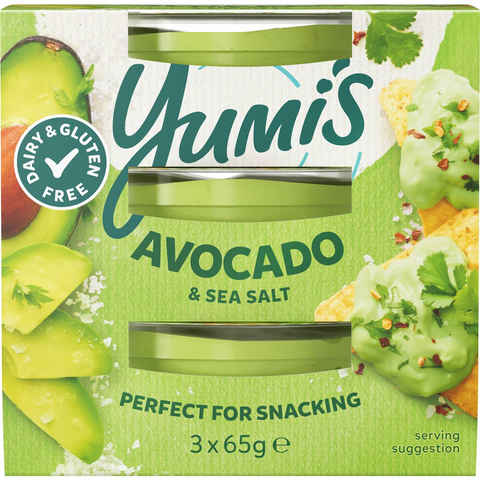 Yumi's Avocado With Sea Salt Dip 65g X3 Pack