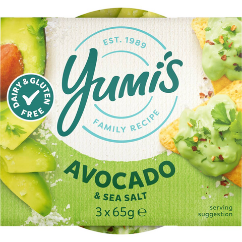 Yumi's Avocado With Sea Salt Dip 65g X3 Pack