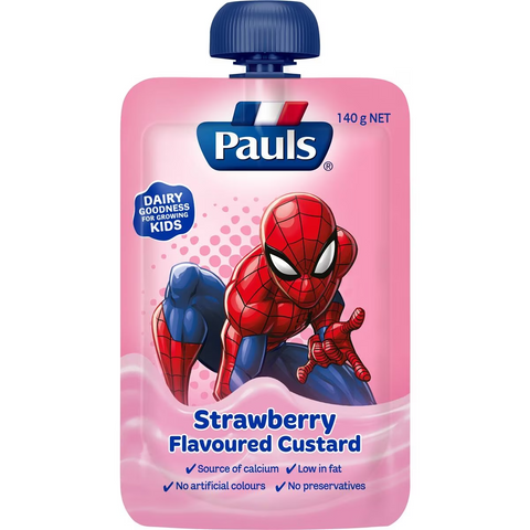 Pauls Kids Spiderman Strawberry Custard Pouch 140g