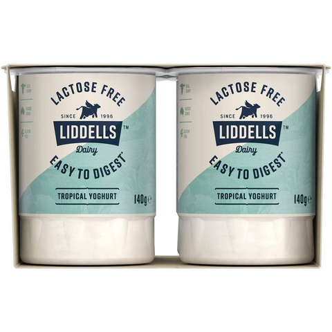 Liddells Lactose Free Probiotic Yoghurt Tropical 140g X 4 Pack