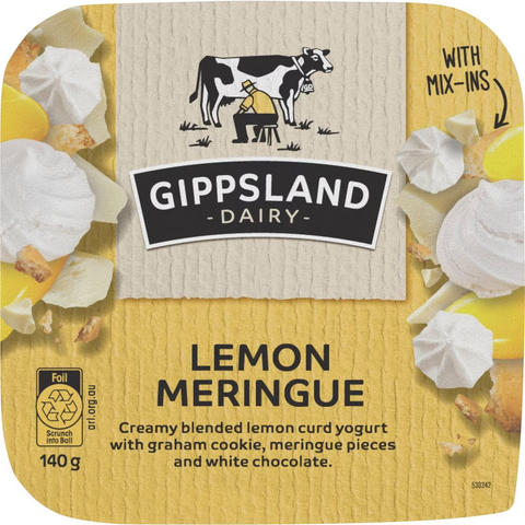 Gippsland Dairy Lemon Meringue Yoghurt With Mix-ins 140g