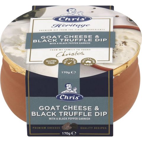 Chris' Heritage Goat Cheese & Black Truffle Dip 170g