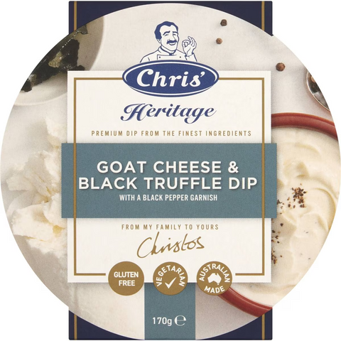 Chris' Heritage Goat Cheese & Black Truffle Dip 170g