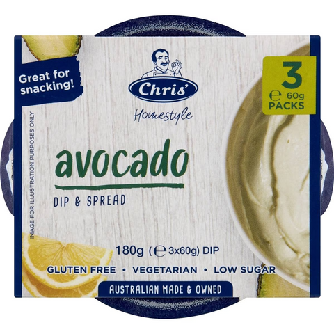 Chris' Homestyle Dips Avocado 3 X 60g