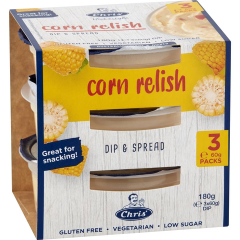 Chris' Homestyle Corn Relish 3 X 60g