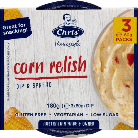 Chris' Homestyle Corn Relish 3 X 60g