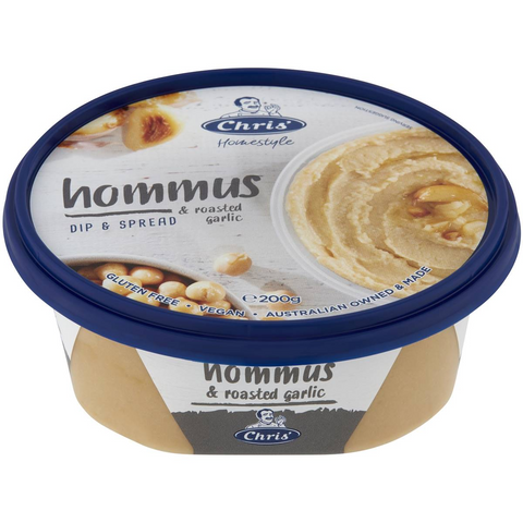 Chris' Hommus & Roasted Garlic Dip & Spread 200g