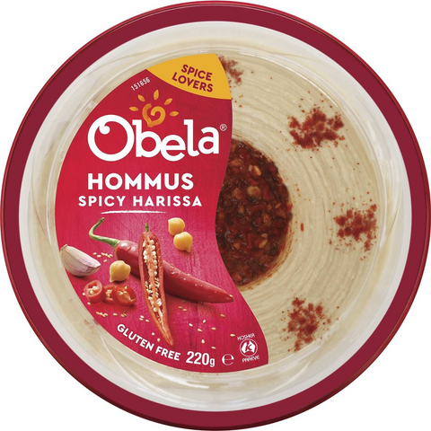 Obela Spicy Harissa Garnished Hommus 220g