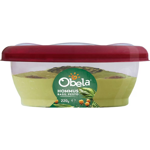 Obela Hommus Garnished Basil Pesto 220g