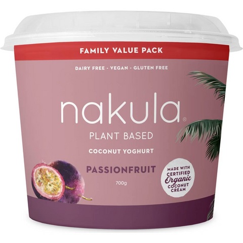 Nakula Plant Based Coconut Yoghurt Passionfruit 700g