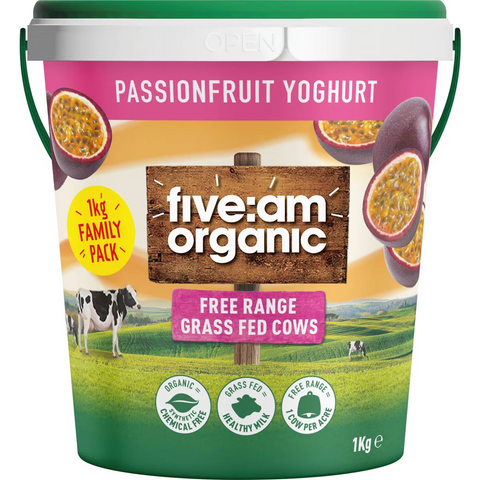 Five:am Organic Yoghurt Passionfruit 1kg