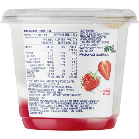 Dairy Farmers Thick & Creamy Strawberry & Wattleseed Yoghurt 550g