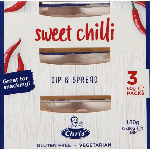 Chris' Homestyle Dips Sweet Chilli 60g X 3 Pack