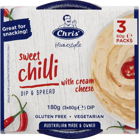 Chris' Homestyle Dips Sweet Chilli 60g X 3 Pack