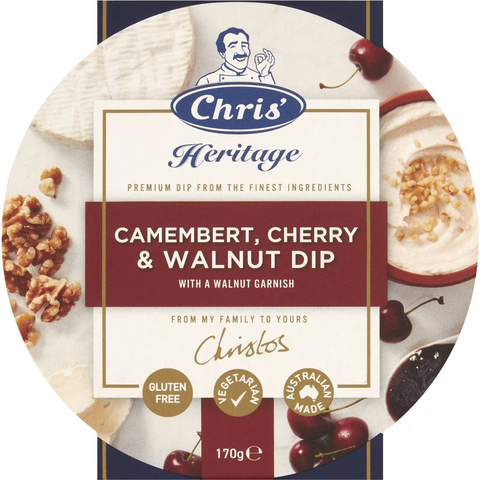 Chris' Heritage Camembert Cherry & Walnut Dip 170g