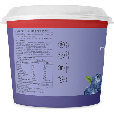 Nakula Plant Based Coconut Yoghurt Blueberry 700g