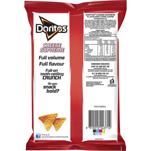 Doritos Corn Chips Cheese Supreme 60g