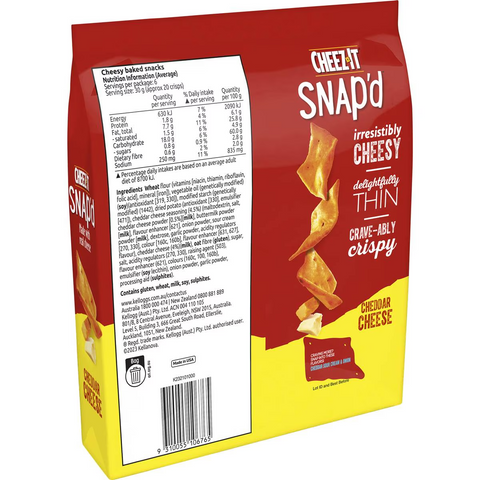 Cheez It Snap'd Cheddar Cheese 185g