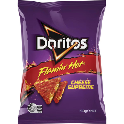 Doritos Corn Chips Cheese Supreme Flaming Hot 150g