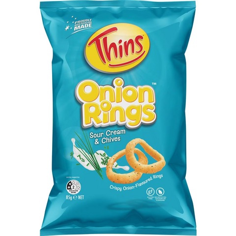 Thins Onion Rings Sour Cream & Chives 85g