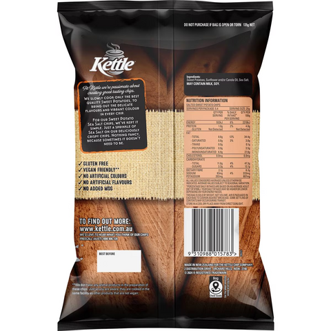 Kettle Sweet Potato Chips Sea Salt 135g