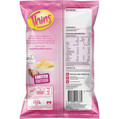 Thins Himalayan Pink Salt Thin & Crispy Potato Chips 150g