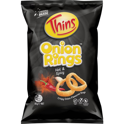 Thins Onion Rings Hot & Spicy 85g