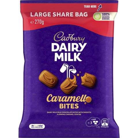 Cadbury Dairy Milk Caramel Chocolate Caramello Large Bites 270g