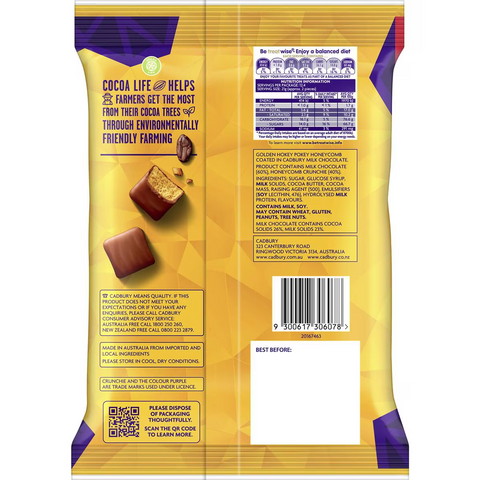 Cadbury Crunchie Chunks Large Share Bag 260g