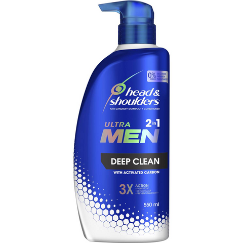 Head & Shoulders Ultramen Deep Clean 2in1 Dandruff Shampoo & Conditioner 550ml