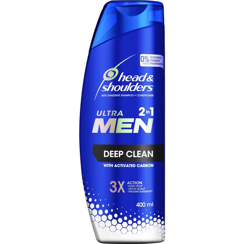 Head & Shoulders Ultra Men Deep Clean 2in1 Dandruff Shampoo & Conditioner 400ml