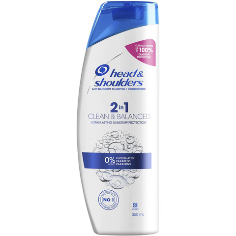 Head & Shoulders Clean & Balanced 2 In 1 Dandruff Shampoo & Conditioner 350ml