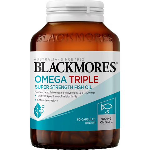 Blackmores Omega Triple High Strength Fish Oil Capsules 60 Pack